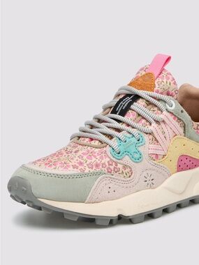 NWT Flower Mountain YAMANO 3 WOMAN Suede and fabric sneakers - Sage-Pink